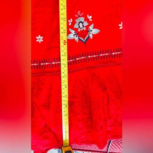 Knox Rose Red Embroidered Sleeveless Dress. Size M. - Picture 8 of 9